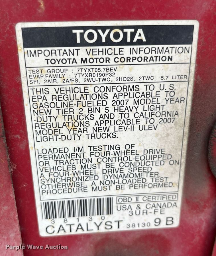 image for item DP0487 2007 Toyota Tundra  Double Cab pickup truck