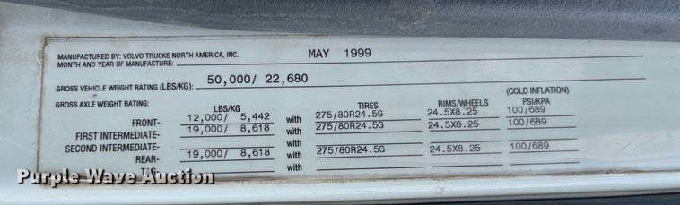 image for item DP0494 2000 Volvo VNM  semi truck