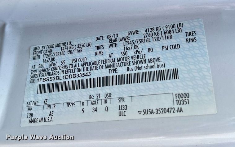 image for item DP3111 2013 Ford E350 Super Duty  van