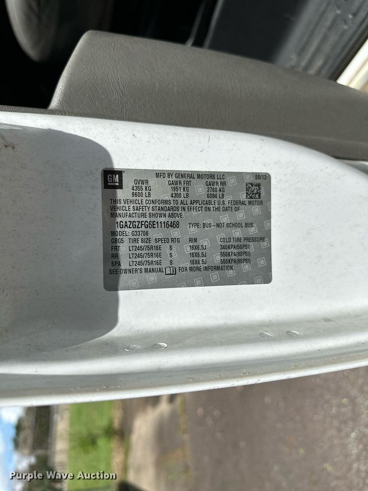 image for item DP3113 2014 Chevrolet Express 3500  van