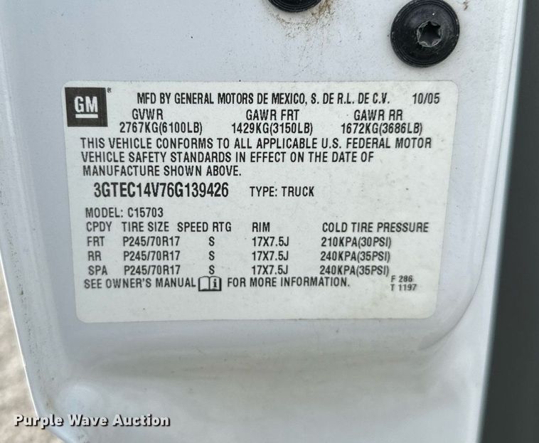 image for item DP3134 2006 GMC Sierra 1500  pickup truck