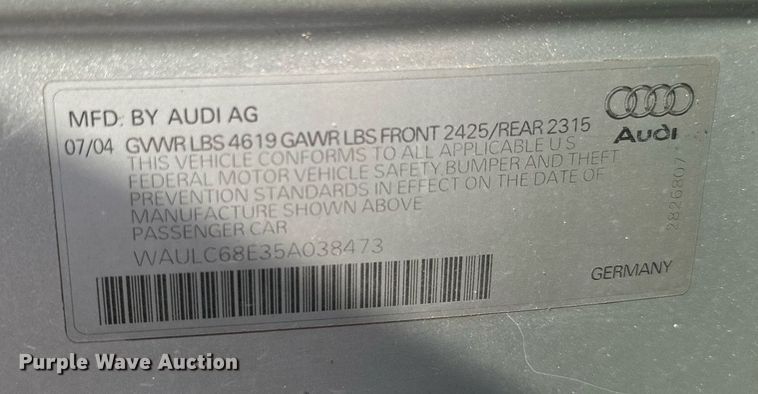 image for item DP3139 2005 Audi A4