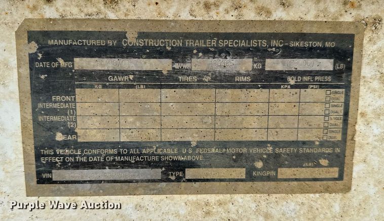image for item DP3141 2002 Construction Trailer Specialist  bottom dump trailer