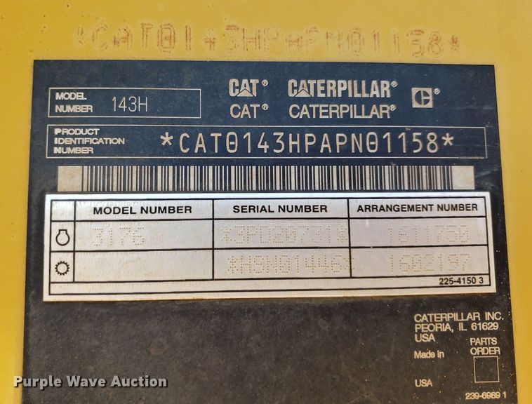 image for item DP7852 2007 Caterpillar   143H motor grader