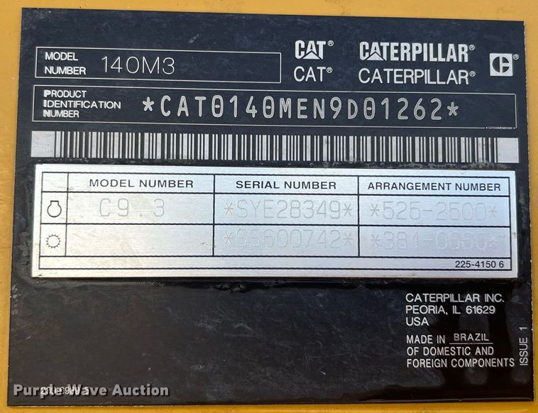 image for item DR5724 2018 Caterpillar 140M3  motor grader