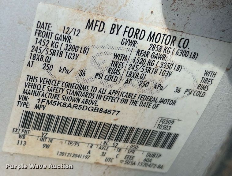 image for item DR5727 2013 Ford Explorer Police  SUV