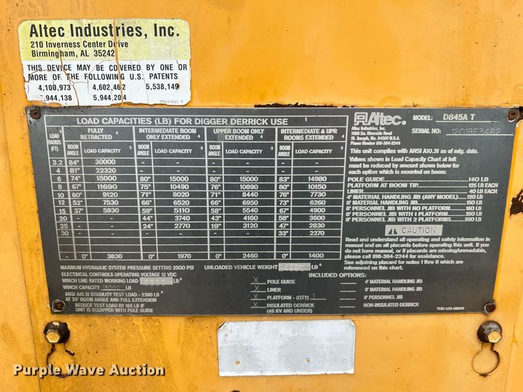 image for item II9024 2002 Chevrolet C7500  digger derrick truck