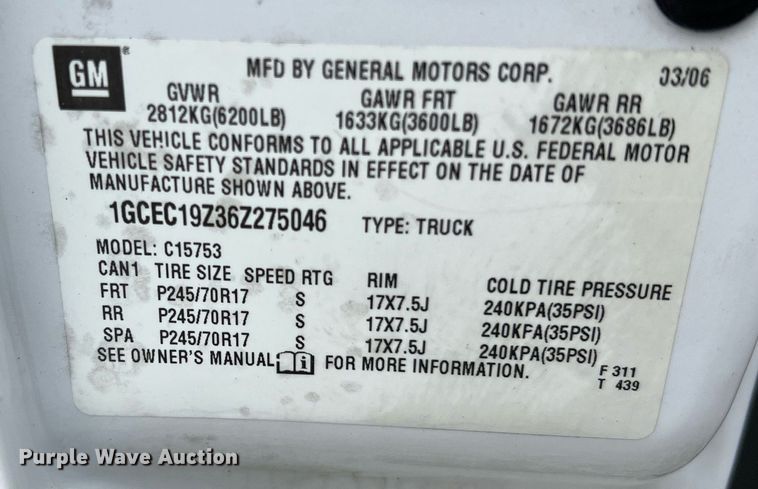 image for item II9028 2006 Chevrolet Silverado 1500  Ext. Cab pickup truck