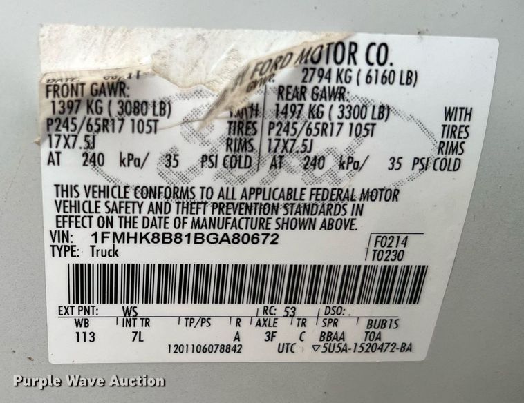 image for item II9031 2011 Ford Explorer SUV