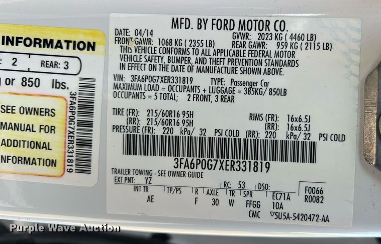 image for item II9119 2014 Ford Fusion