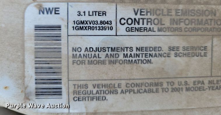 image for item JO9162 2001 Buick Century Custom