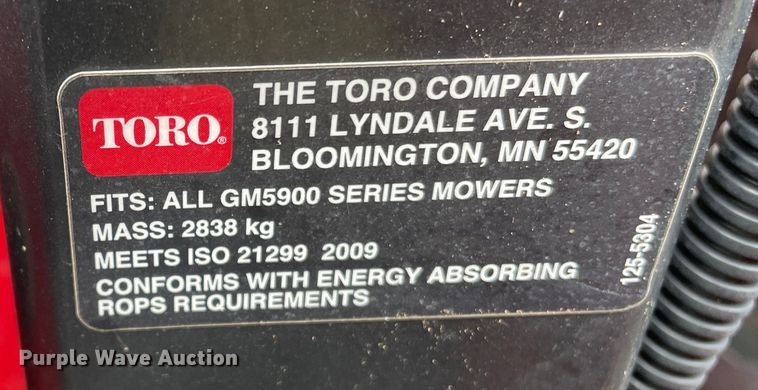 image for item KM9924 2014 Toro Groundmaster 5900  lawn mower