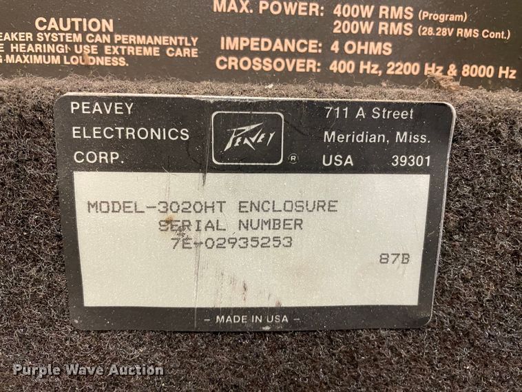 image for item KM9929 Peavey  audio equipment