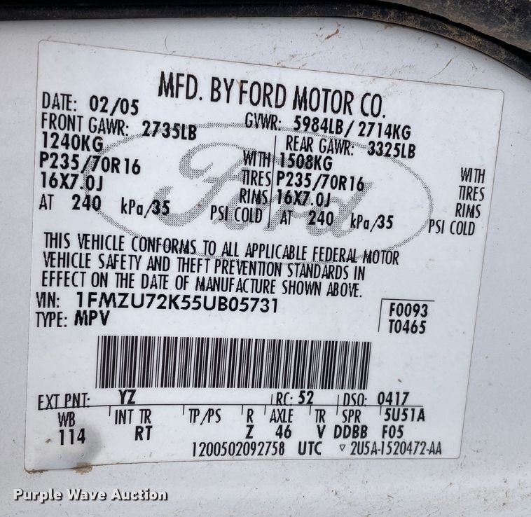 image for item KM9930 2005 Ford Explorer  SUV