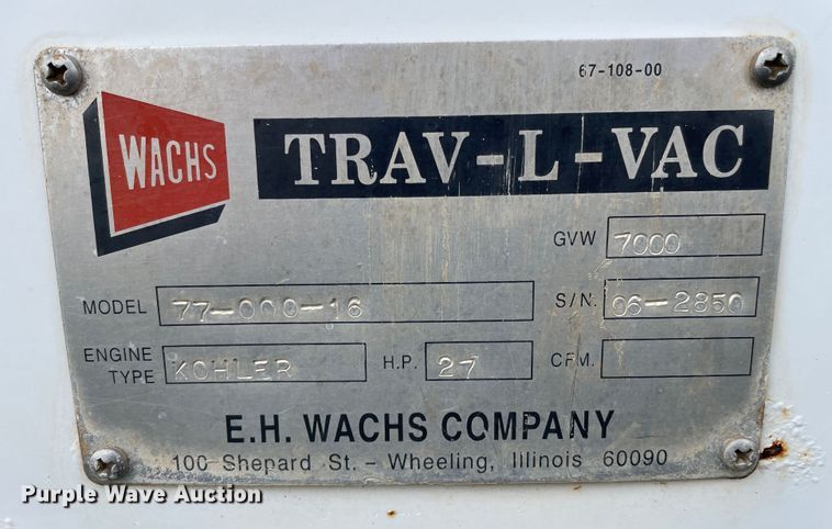 image for item KM9932 Wachs Trav-L-Vac 77-000-16  vacuum excavator