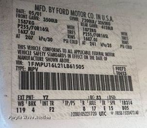 image for item LA9996 2001 Ford Expedition XLT  SUV