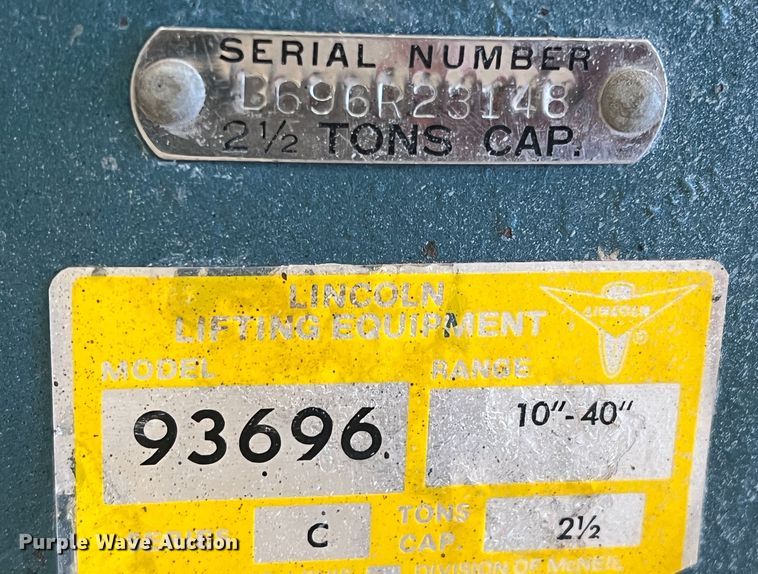 image for item LB9281 Lincoln 93696  jack