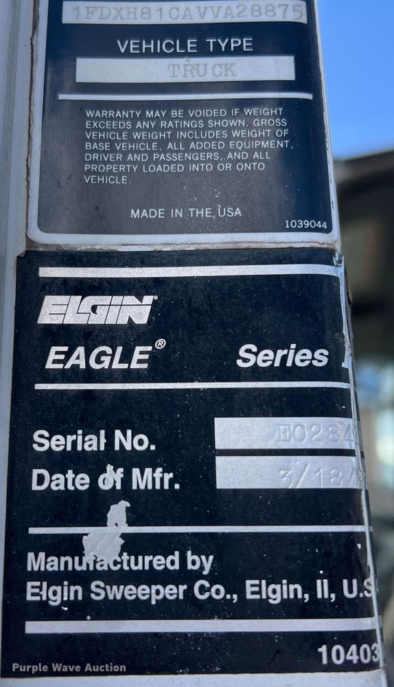 image for item LB9292 1997 Ford CF8000  street sweeper truck