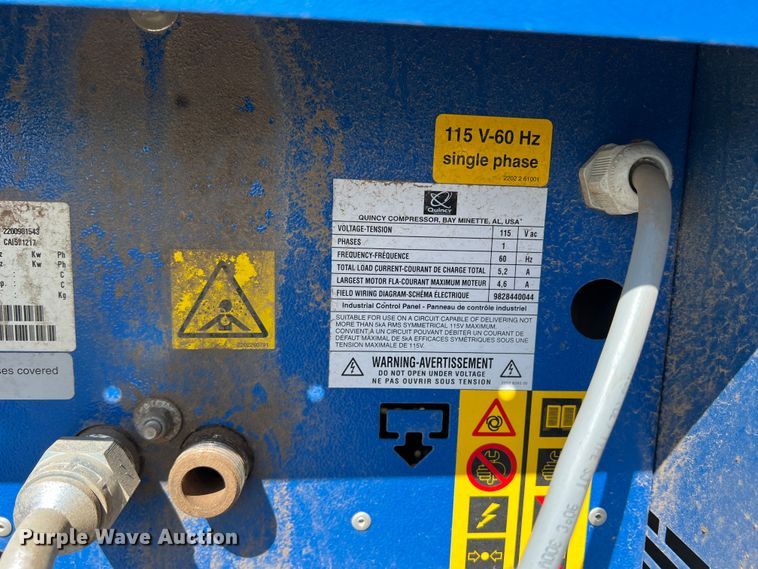 image for item LB9296 2012 Quincy  air compressor