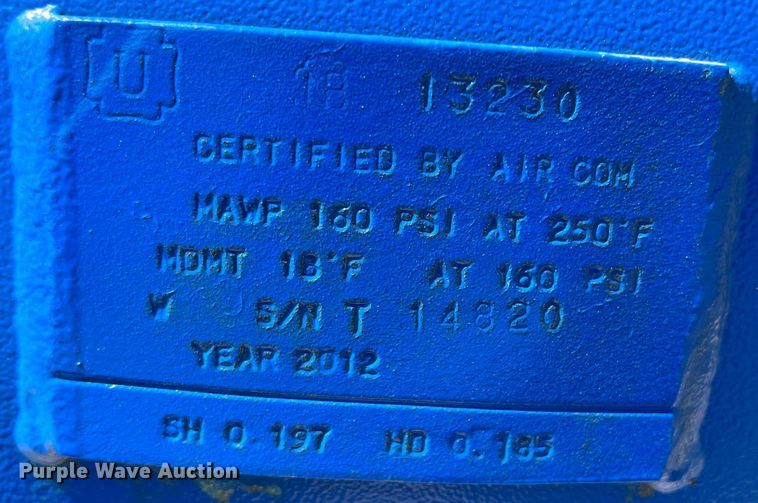 image for item LB9296 2012 Quincy  air compressor