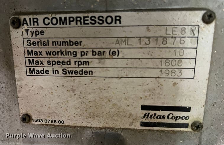image for item LB9324 Atlas Copco LE8R  air compressor