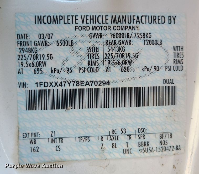 image for item LE9127 2008 Ford F450 Super Duty  SuperCab utility / service truck