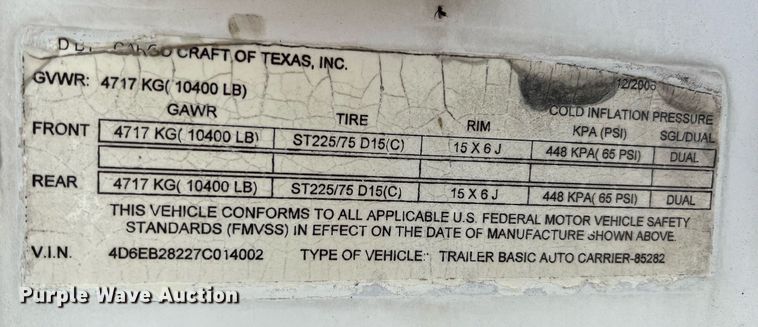 image for item LG9112 2006 Cargo Craft  enclosed cargo trailer