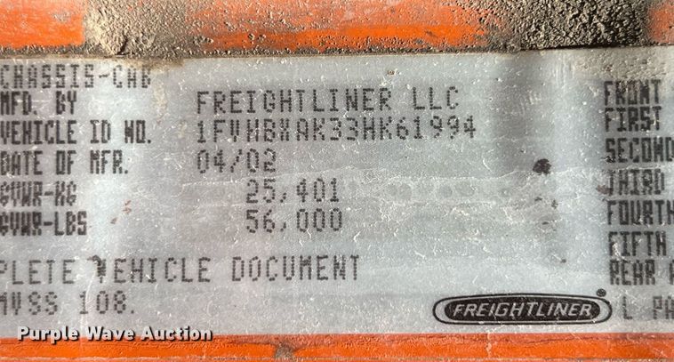 image for item LG9209 2003 Freightliner Business Class M2  dump truck