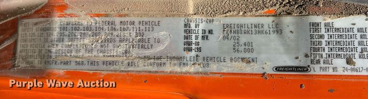 image for item LG9215 2003 Freightliner FL80  dump truck