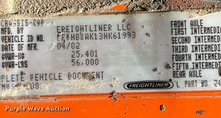 image for item LG9215 2003 Freightliner FL80  dump truck