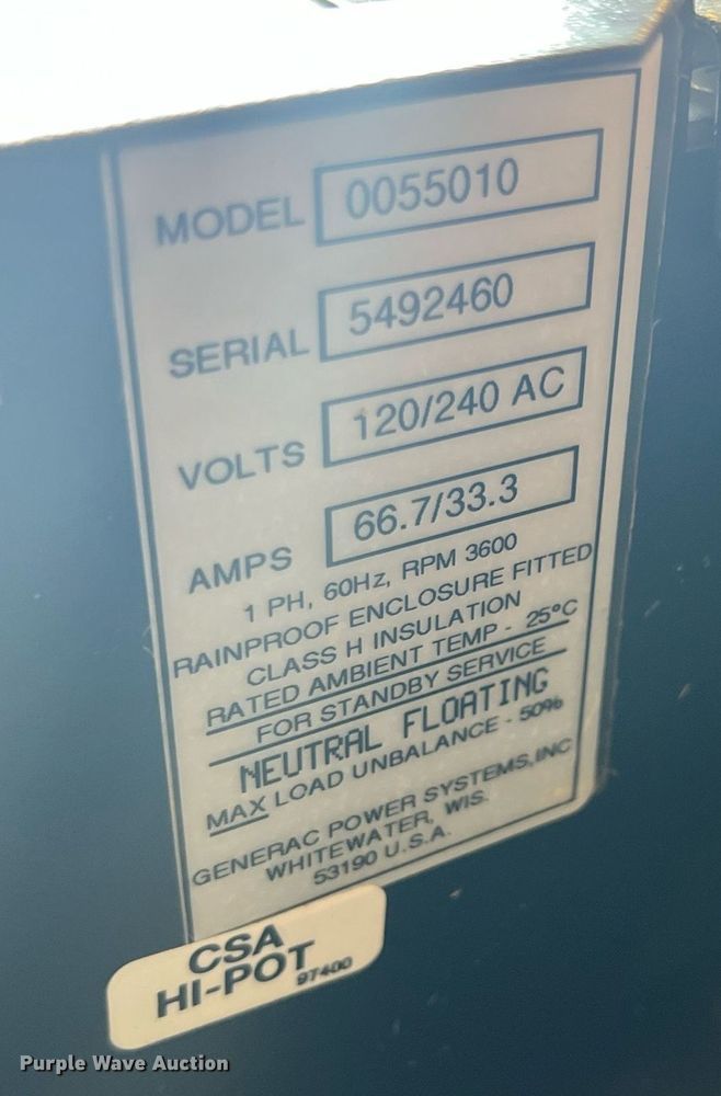 image for item LG9224 (2) Generac 055010 generators