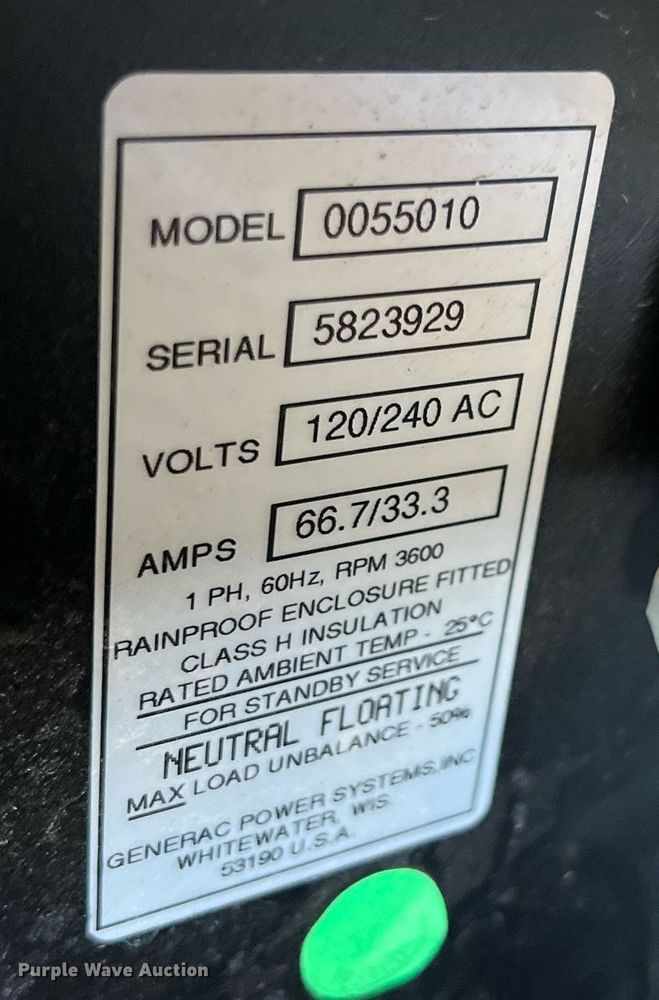 image for item LG9224 (2) Generac 055010 generators