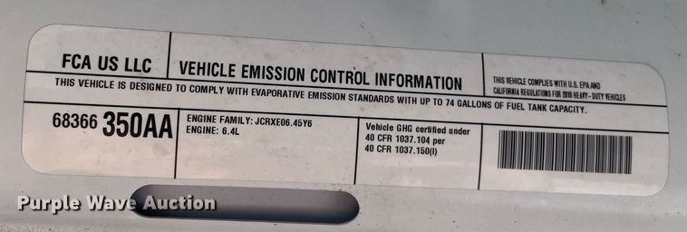 image for item LJ9601 2018 Dodge Ram 5500HD  truck cab and chassis