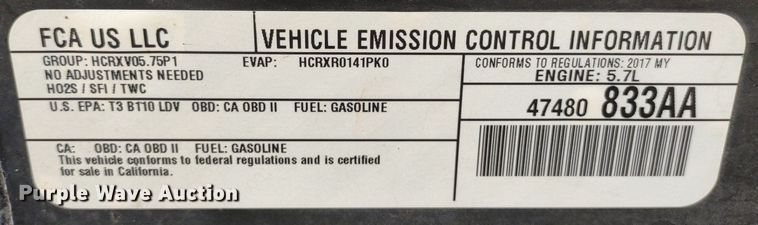 image for item LL9150 2017 Dodge Charger Police