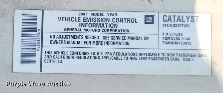 image for item LR9272 2007 Chevrolet Impala Police