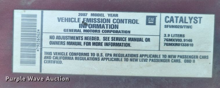 image for item LR9273 2007 Chevrolet Impala Police