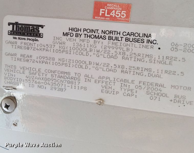 image for item LW9648 1999 Blue Bird  school bus