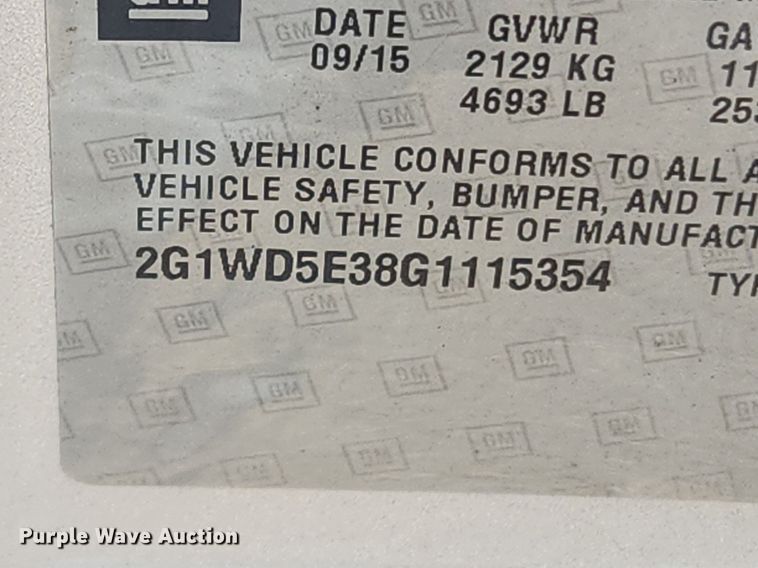 image for item LX9623 2016 Chevrolet Impala Police Cruiser