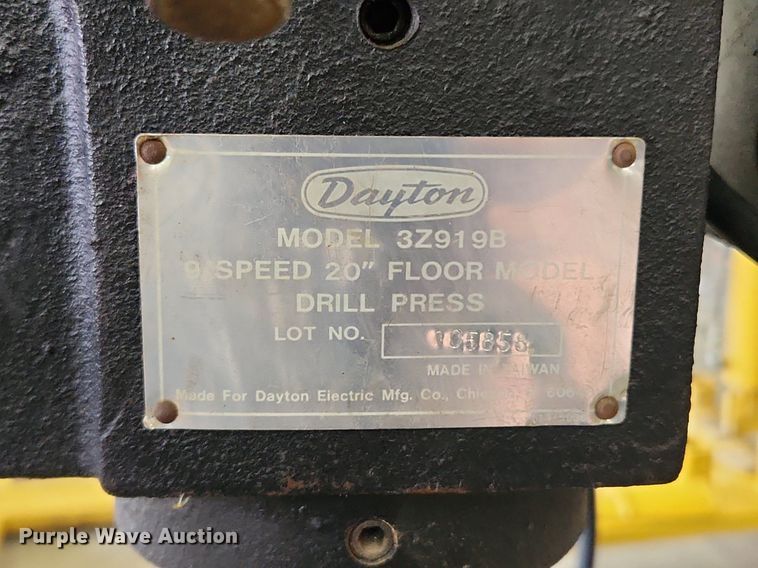 image for item LX9654 Dayton 3Z919B  drill press