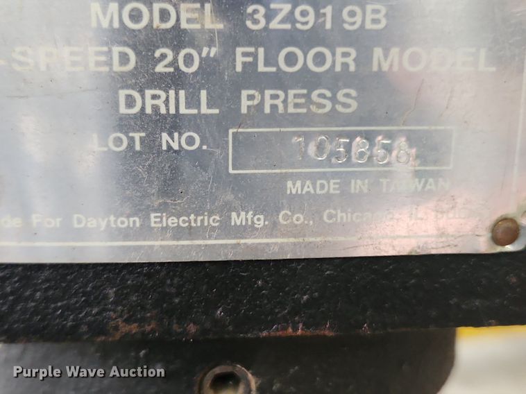 image for item LX9654 Dayton 3Z919B  drill press