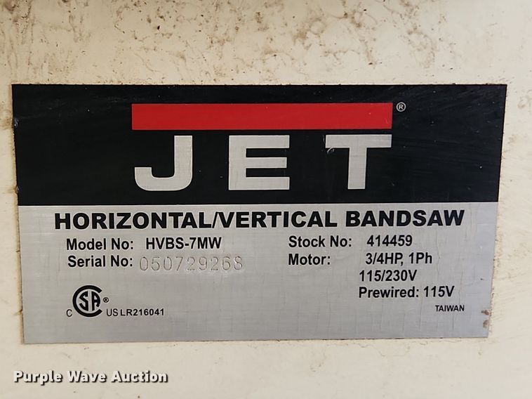 image for item LX9655 Jet HVBS-7MW  band saw