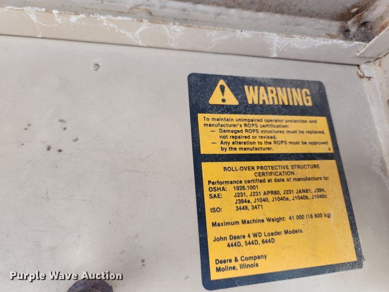 image for item LX9658 John Deere 544D  wheel loader