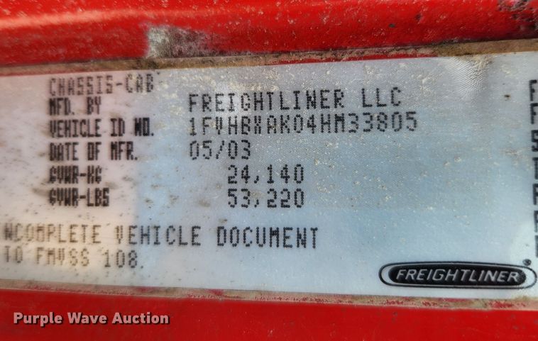image for item LX9659 2004 Freightliner Business Class M2  dump truck