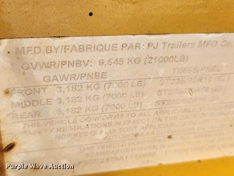 image for item LX9660 2010 PJ CC243  equipment trailer