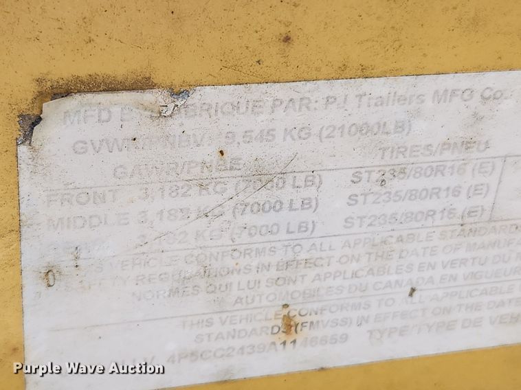 image for item LX9663 2010 PJ CC243  equipment trailer