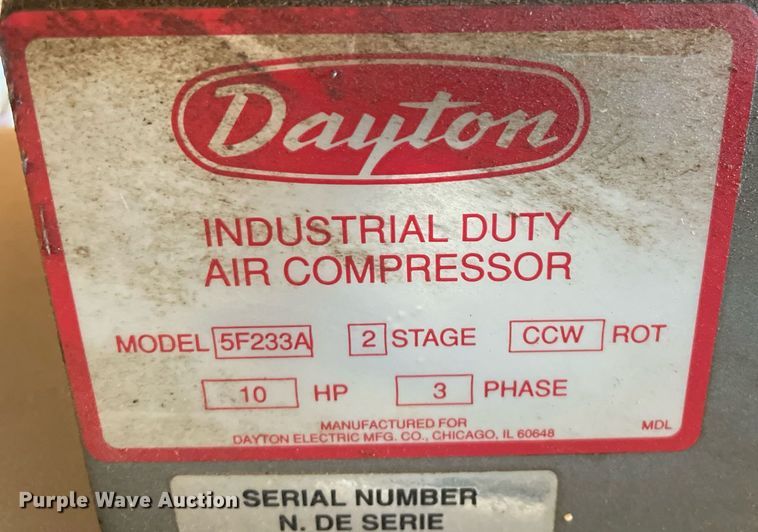 image for item LY9623 Dayton 5F233A  air compressor