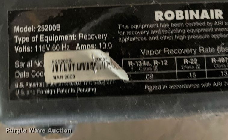 image for item LY9625 Refrigerant recovery equipment