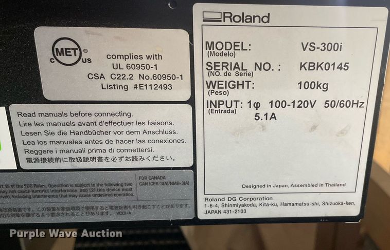 image for item LY9627 Roland VS-300i  printer