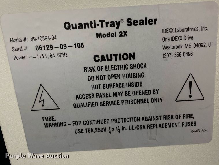 image for item LY9650 Idexx 2X  Quanti-Tray Sealer
