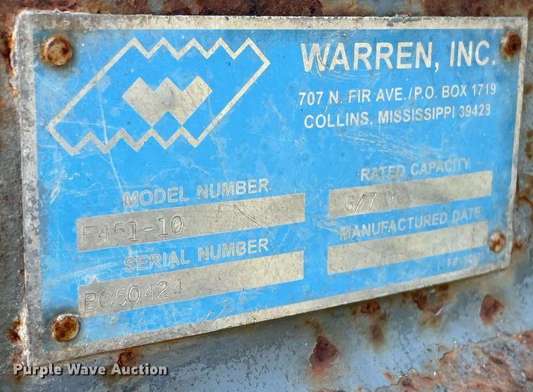 image for item LY9654 Warren F451-10  dump bed